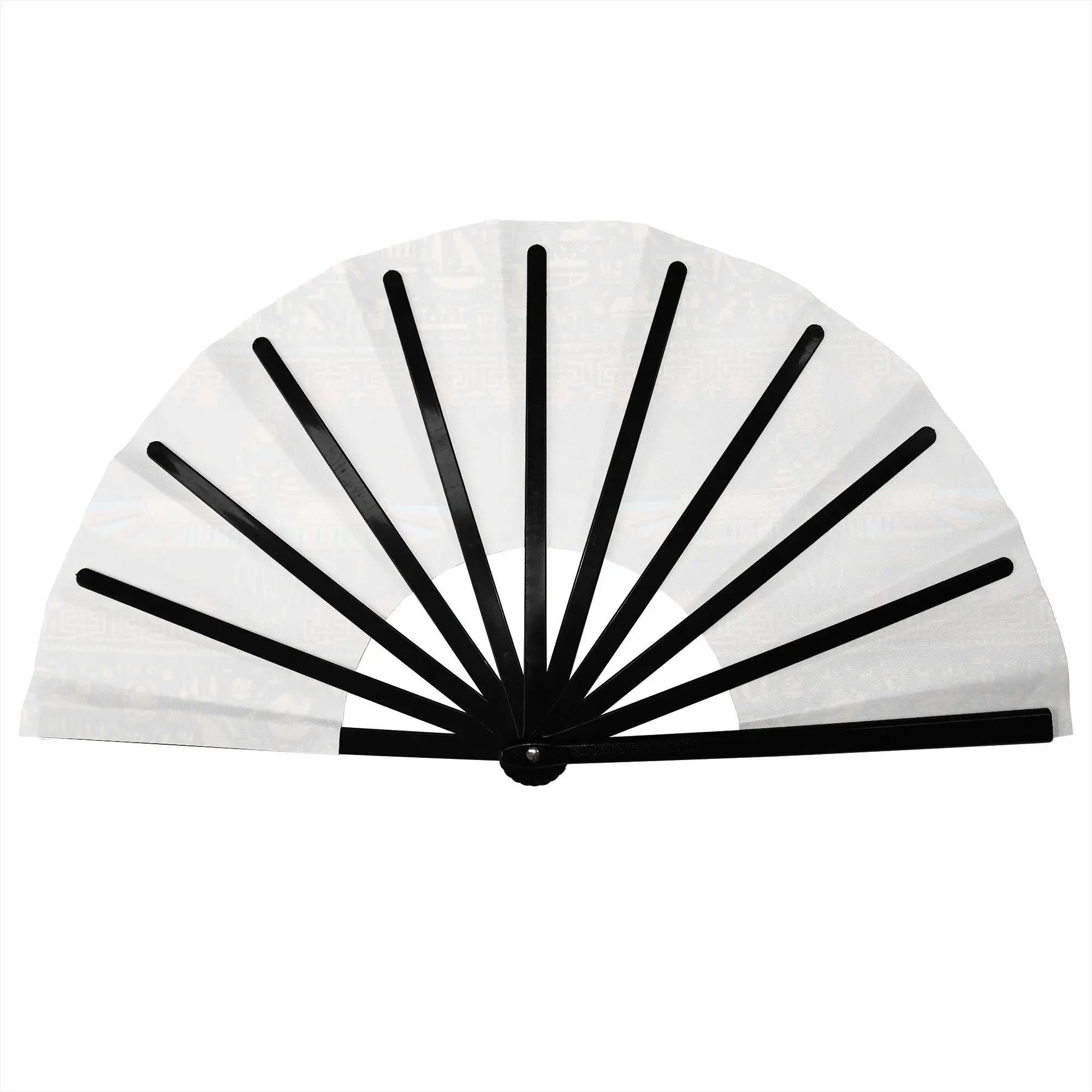Egyptian Hieroglyphs Stylish Hand Fan Men Ancient Egypt Symbol  Polyester Fan Vintage Costume Prop Folding Fans For Sports Event