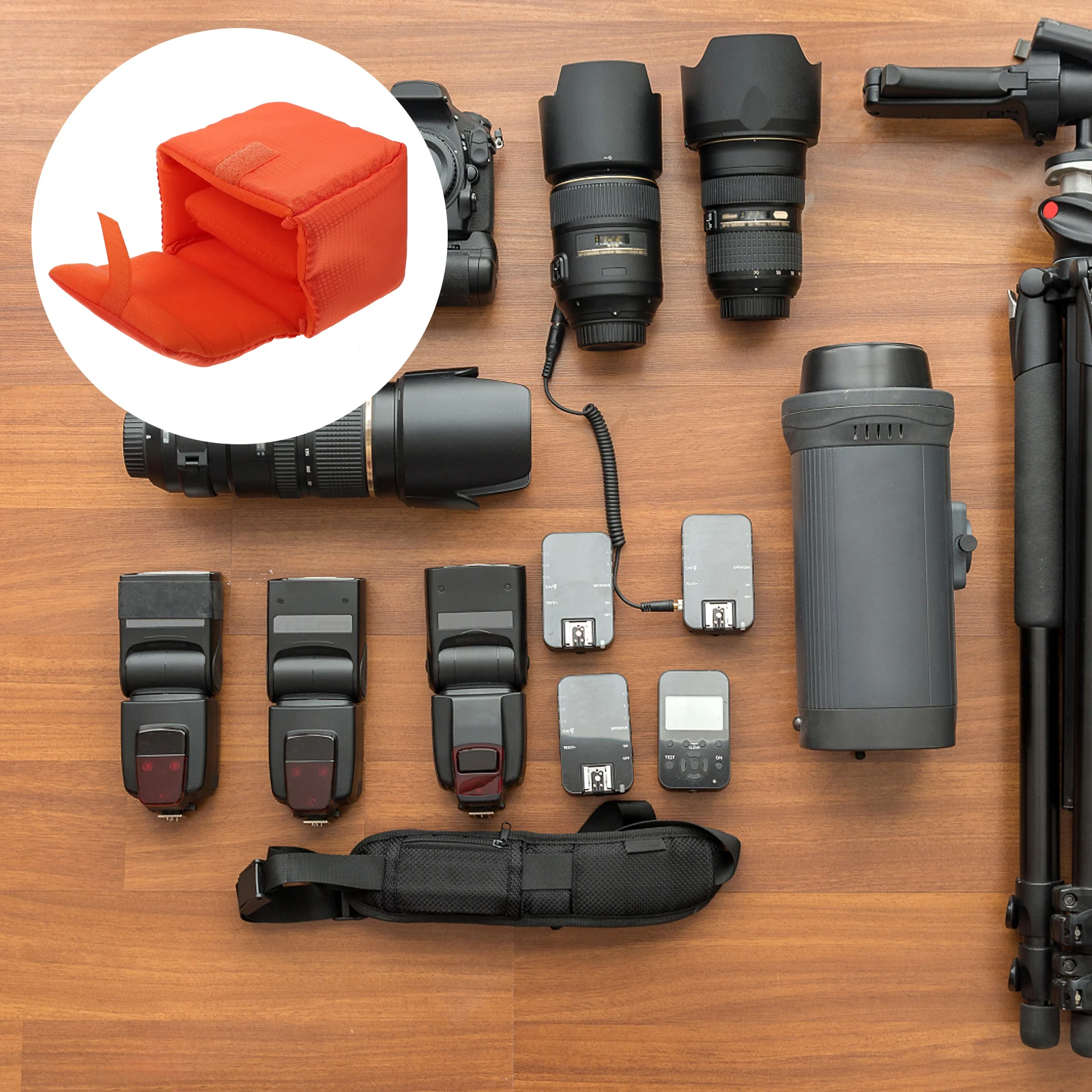 

Shockproof Waterproof Lens Pouch Bag Thickened Camera Protective Case with High-Density Sponge Padding for Dslr Lenses and