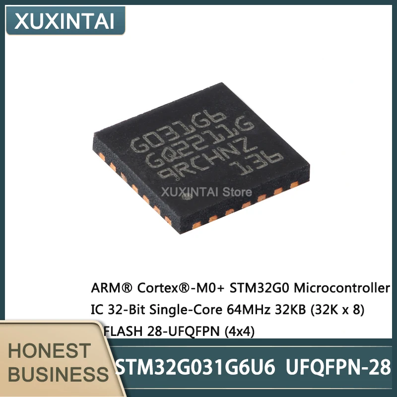 5Pcs/Lot  New Original  STM32G031G6U6 STM32G031 UFQFPN-28 Microcontroller IC 32-Bit Single-Core 64MHz 32KB (32K x 8) FLASH