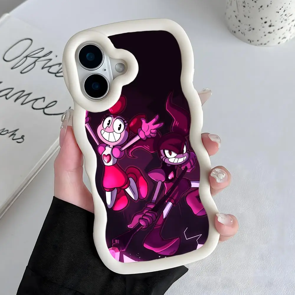 

Steven Universe Spinel Phone Case for iPhone 17 16 15 14 13 12 11 Air Pro Max Plus White Soft TPU Wavy Edge Cover