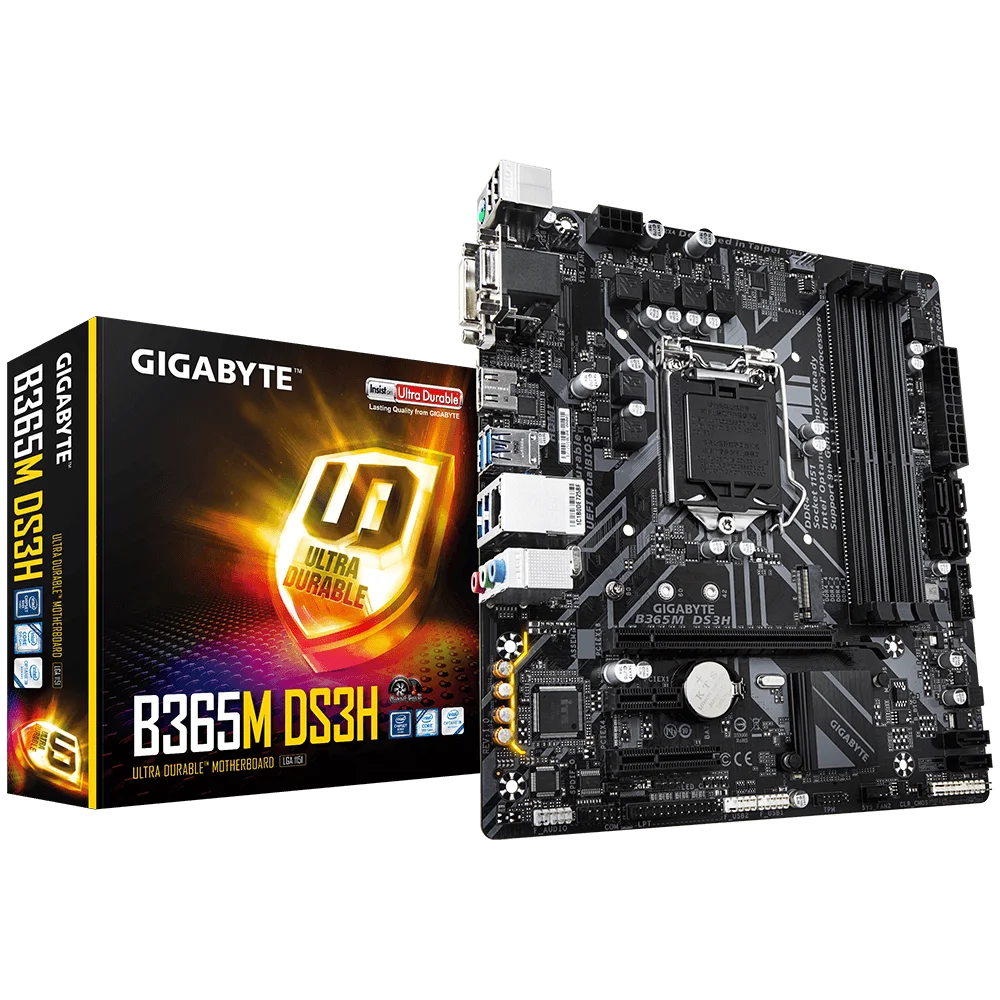 NEW Gigabyte B365M DS3H Gaming Motherboard Supports 9th and 8th Gen Core Processors with B365 Chipset LGA 1151 Socket