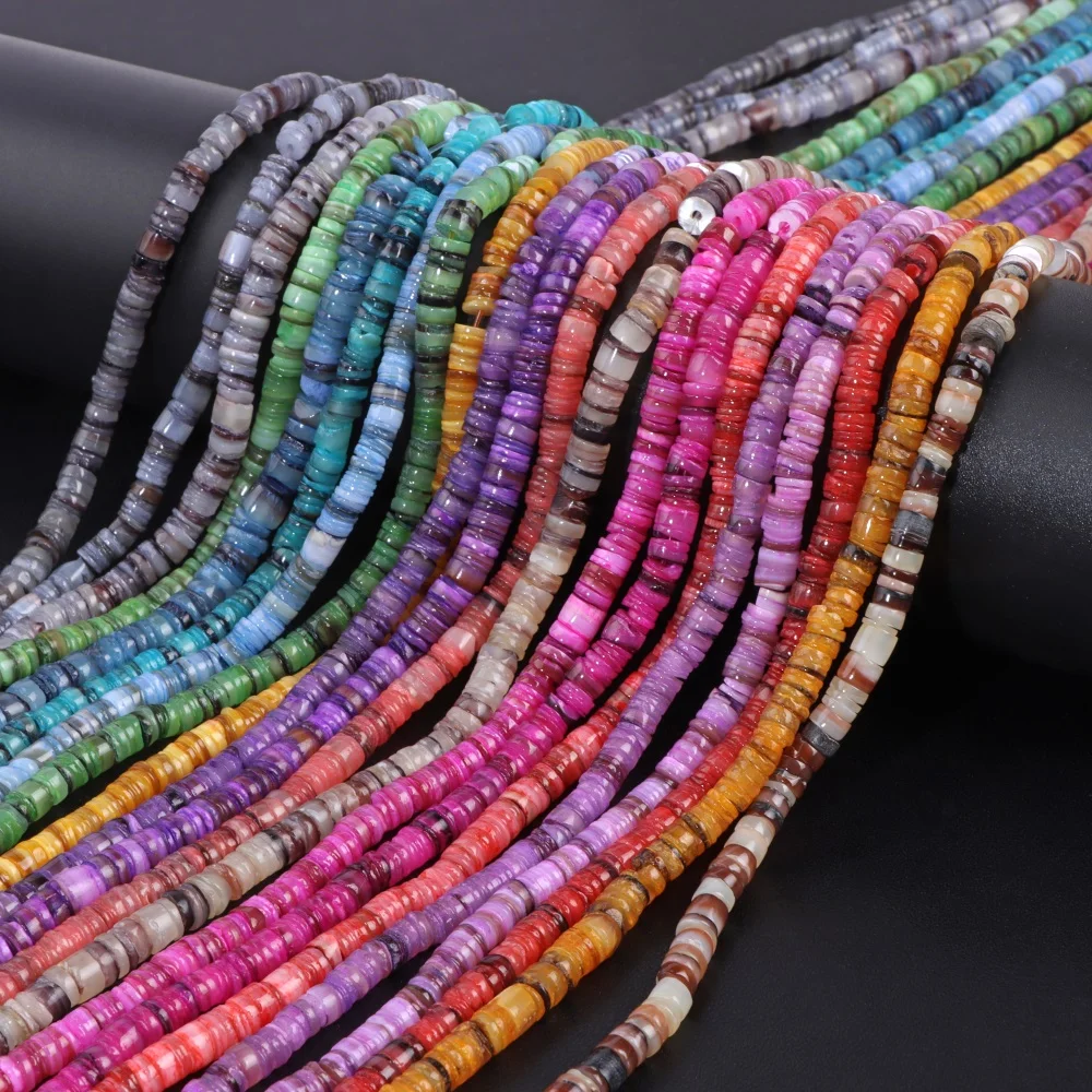 Colored Freshwater Shell Beads 4.5-6mm Flat Irregular Heishi Mother of Pearl Bead For DIY Necklace Bracelet Jewelry Findings