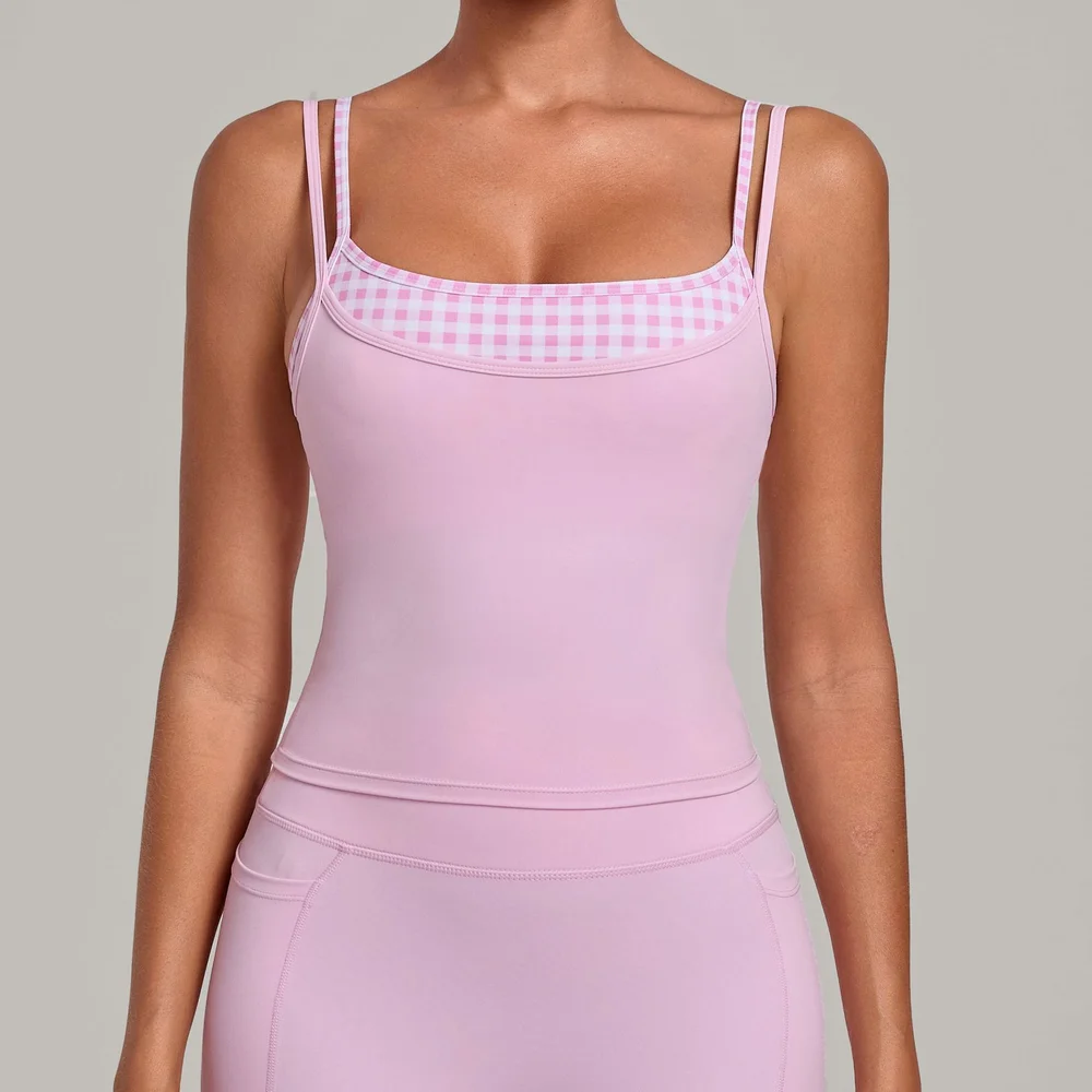 Stripes And Polka Dots Yoga Vest Women's High Strength Fitness Tank Top Shockproof Sports Underwear Female Gym Workout Underwear