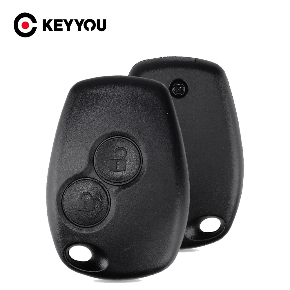 KEYYOU No Blade 2 Buttons Remote Car Key Shell Remote Fob Case For Renault Duster Modus Clio 3 Twingo DACIA Logan Sandero Kangoo
