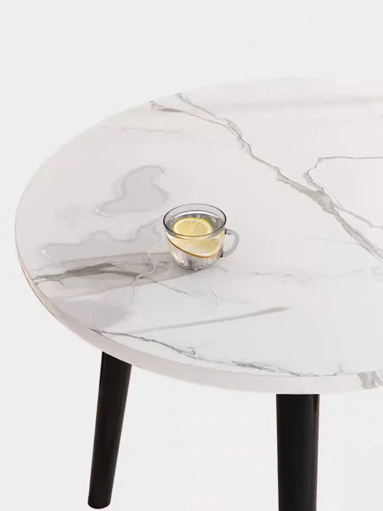 طاولة قهوة، طراز رخامي، بسيط، مستدير، خشب، غرفة المعيشة