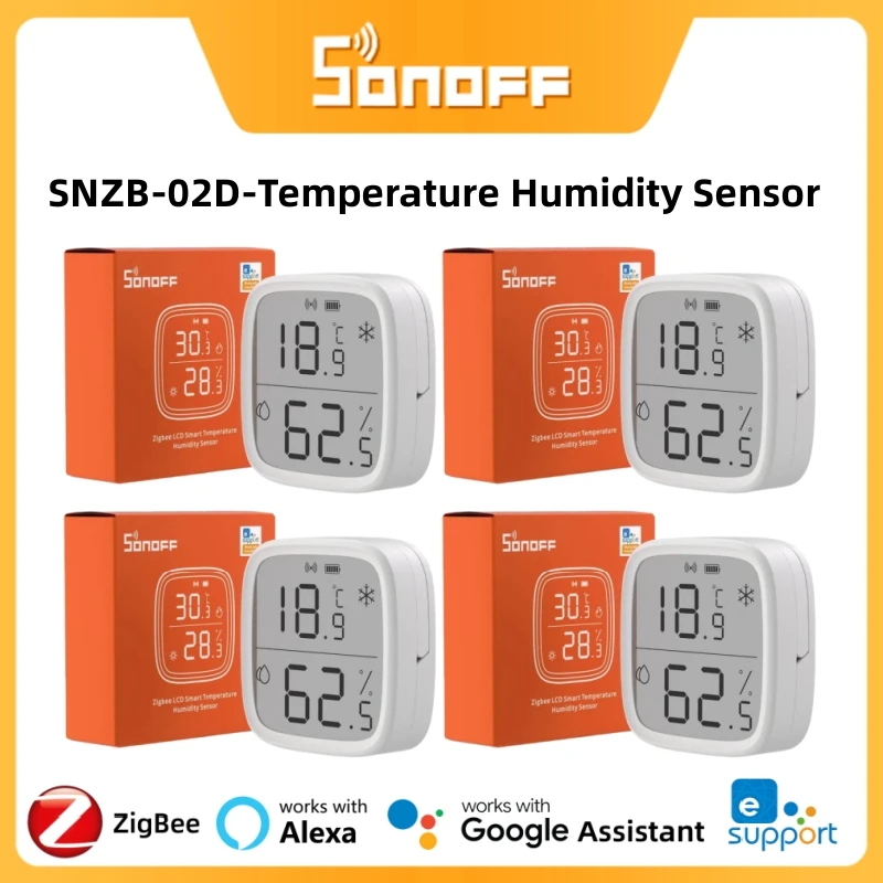 SONOFF SNZB-02D Zigbee LCD Smart Temperatuur-vochtigheidssensor Smart Home Remote Real-time monitoring Werk met Alexa Google Home