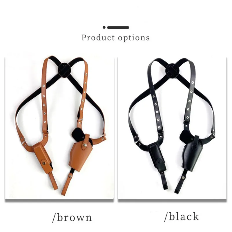 Tactical Shoulder Holster Underarm Concealed Gun Holsters with Single Magazine Pouch Handgun Carry Pouch For Hunting Shooting