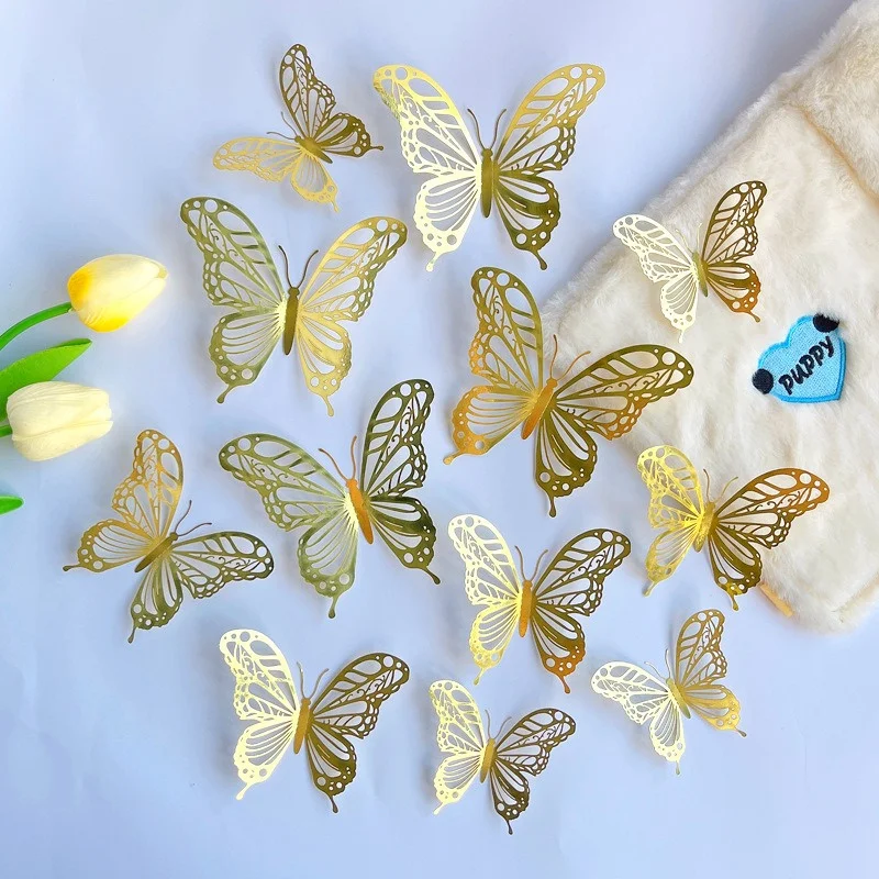 Rchovsam Halloween Butterfly Wall Stickers Skull Rose 3D