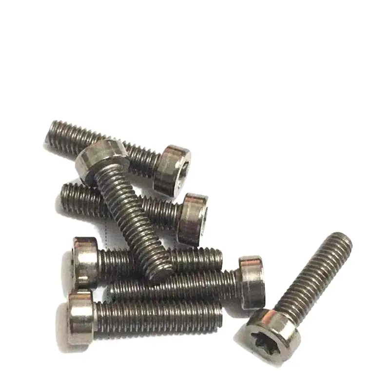 

50pcs/lot 8#-32xL titanium GR2 American pure T15 screws Cylindrical head plum groove screw ISO14580 Ti Torx grooved screw