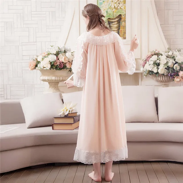 Long Skirt Lace Flower Homedress Cute Nightgown Chiffon Sling Coat Home Clothes Nightshirt Sleepdress Kimono Home Wear Robe Gown