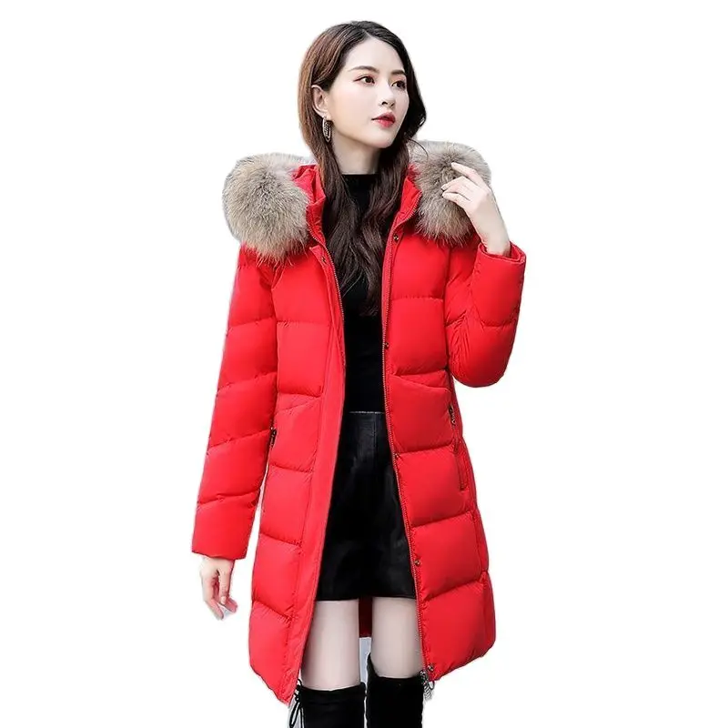 

Fashion Cotton-padded Clothes In The Long Korean Version Of The New Hooded Cotton-padded Women Slim Joker Winter Coat