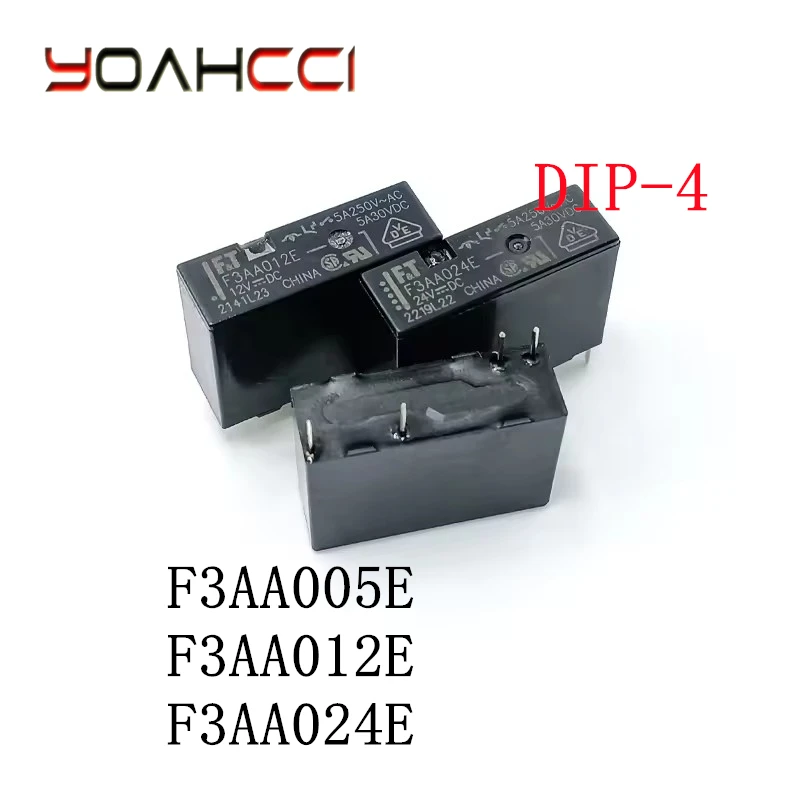 Relé de potencia original, nuevo, F3AA024E, F3AA012E, F3AA005E DIP-4, SPST-NO, FTR-F3AA012E, FTR-F3AA024E, 5-10 Uds./lote