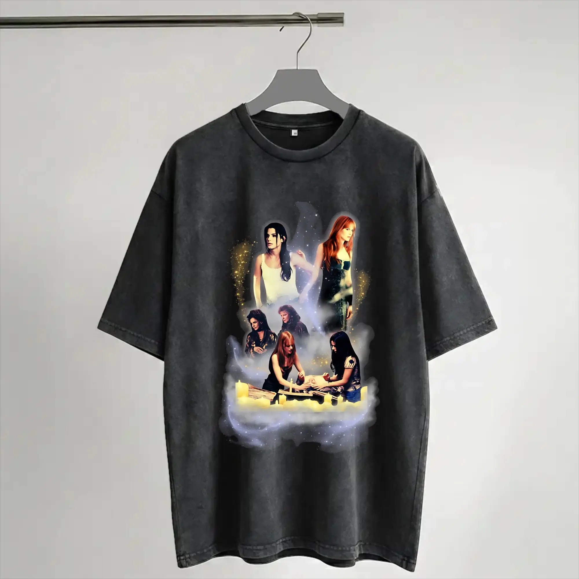 Harajuku Washed Shirts Practical Magic 2 Witchcraft Witch Sisters Occult Halloween Outfit Vintage T-Shirts Oversize  Streetwear