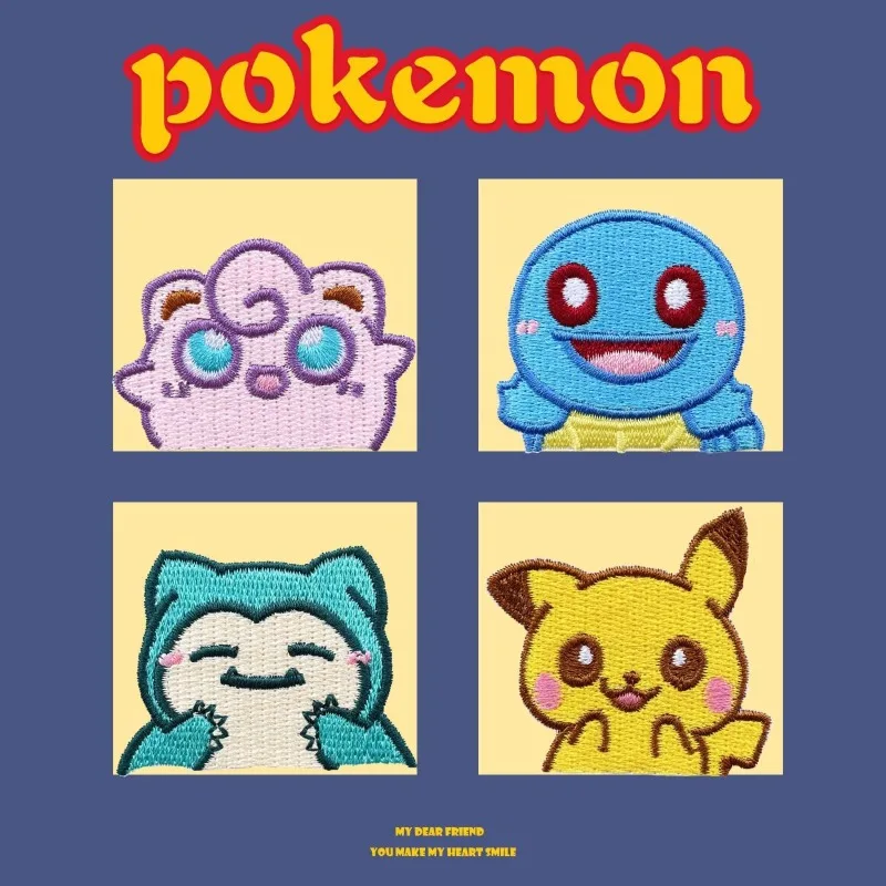 

Pokémon Pikachu Sticker Squirtle Jigglypuff Snorlax Cloth Clothes Mobile Phone Case Bag Pants T-shirt Children's Toy Sticker