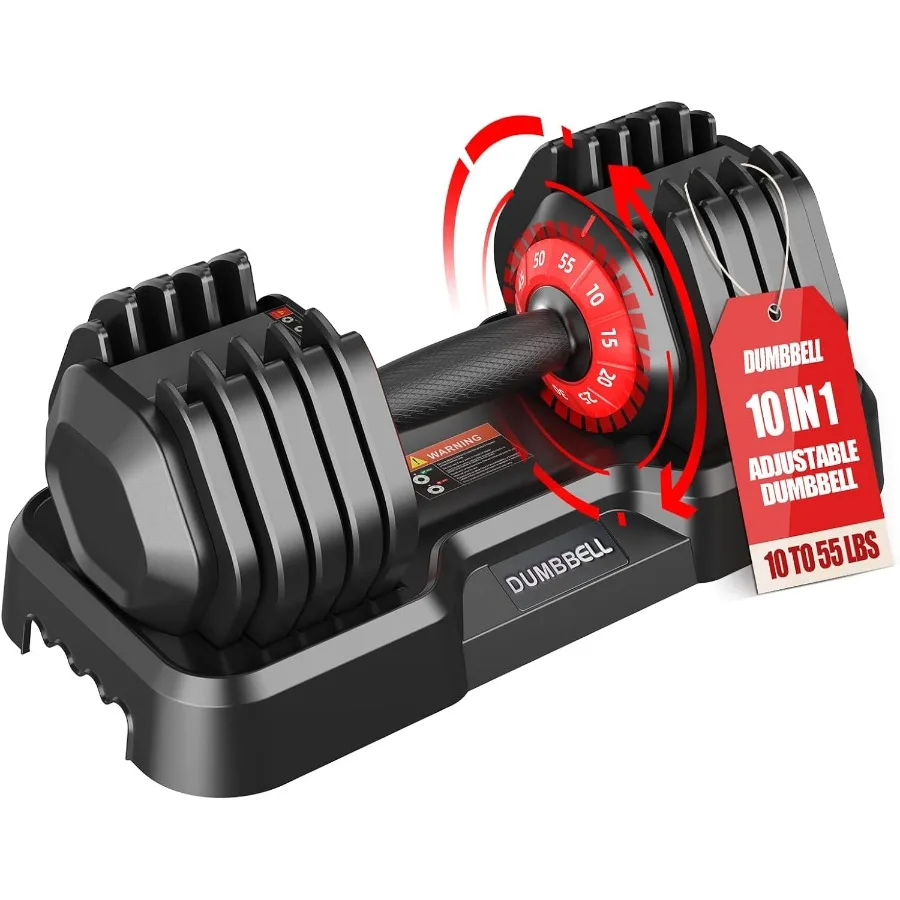 Adjustable Dumbbells Set with AntiSlip Handle and Dual Safety Locking System for Full Body Workout: Versatile 25 52.5 55 LBS We