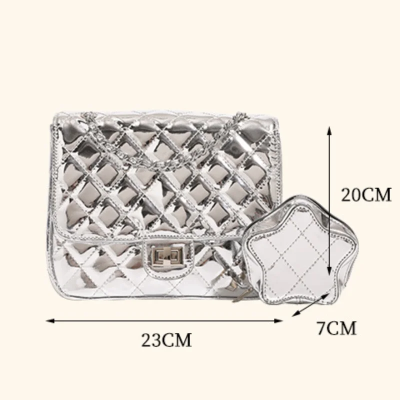 New Women Small Square Bag Fashion Shoulder Bags Versatile Female Trend Bag Leisure Crossbody Bags Small Fragrant Wind Chain Bag