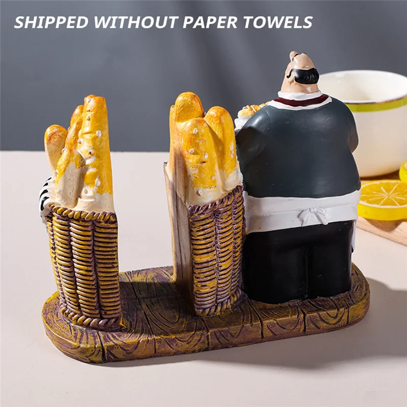 Стабильная фигурка шеф-повара, держатель для салфеток, милый итальянский шеф-повар, кухонный бар, декоративный держатель для бумажных полотенец