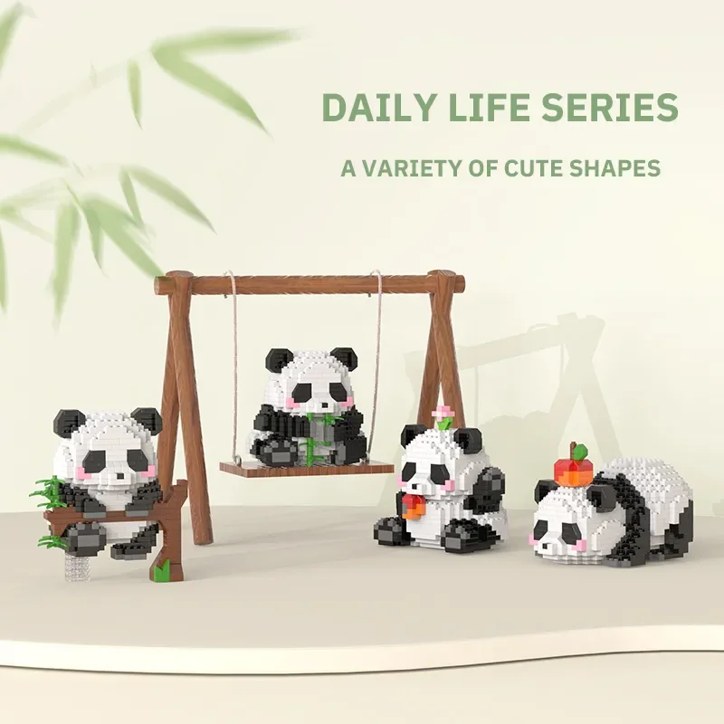 Creative DIY Assemable Animal Cute MINI Chinese Style Animal Panda Building Block Educational Boy Toys For Children Model Bricks