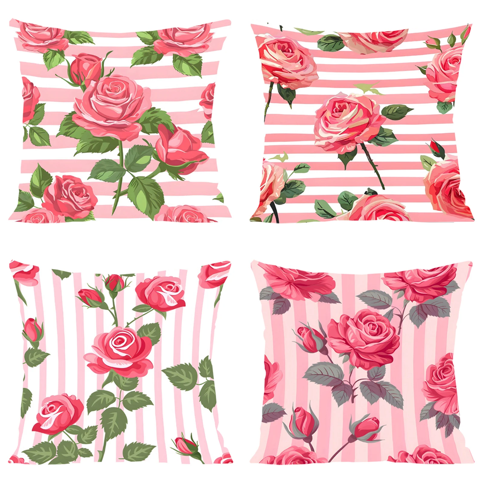 

Cover for Pillow Cases 45x45 Cushions Cover Pink Romantic Rose Covers for Bed Pillows Decorative Pillowcase 40x40 Home Decor