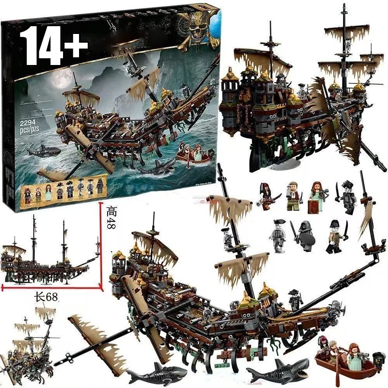 

2294 детали, 71042, Конструктор «Карибский пиратский корабль Silent Mary», развивающая игрушка для мальчиков, модель, подарок на день рождения