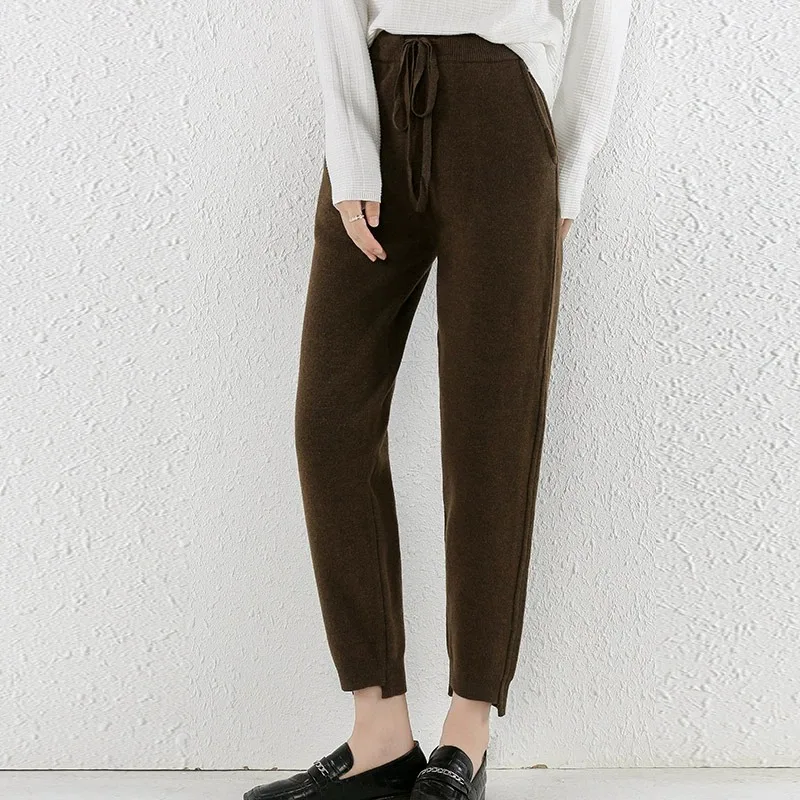 Trendy Thiened Outdoor Wear Wollen harembroek Dames Winter Nieuwe sportbroek Casual slanke andma-broek Hoge taille lange broek