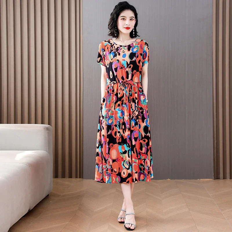 Summer Elegant Dresses Ladies 2023 Slim Short Sleeve Casual Summer Women\'s Dresses Korean Style Vintage Clothes High Quality