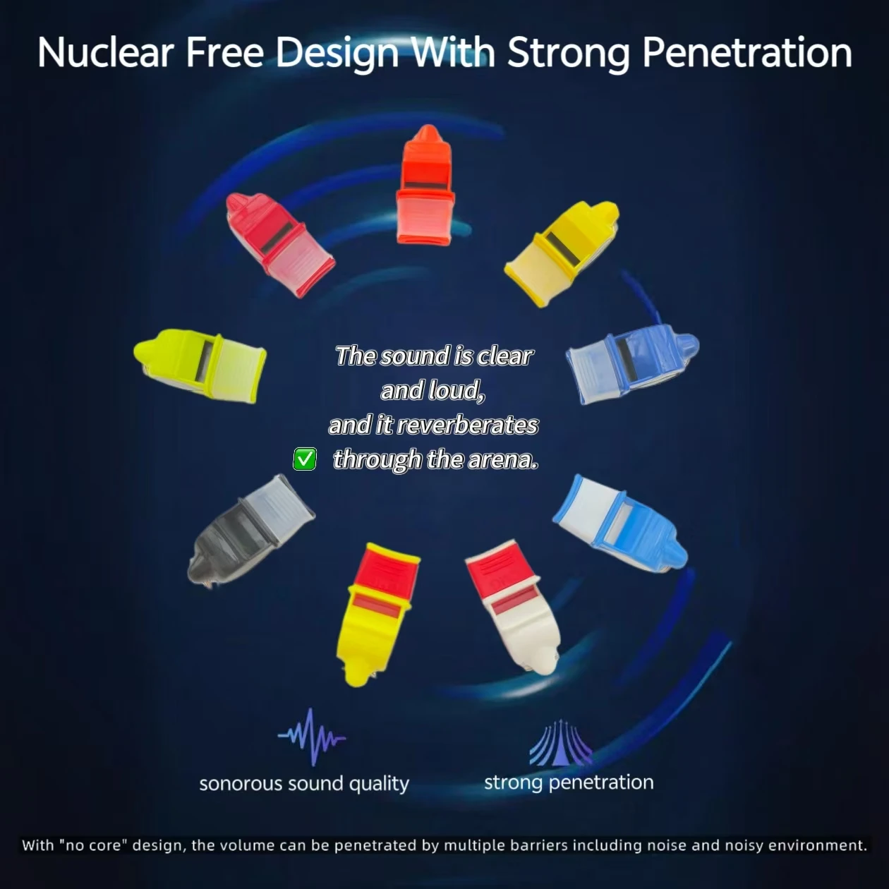 صفارة SONIK BLAST، صفارة مدرب الحكم، صفارة أمان خارجية، ألوان جميلة، بدون خرز، سهلة النفخ والصوت #5