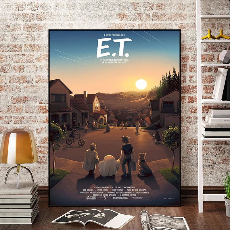 Movie E.T. the Extra-Terrestrial Poster Interior Paintings Decorative Painting for Bedroom Decoration Canvas Wall Art Room Decor