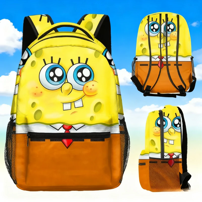 

New Cute SpongeBobs Large capacity Backpacks Large Capacity Double Sided Printing School Rucksack Cartoon Laptop Bags