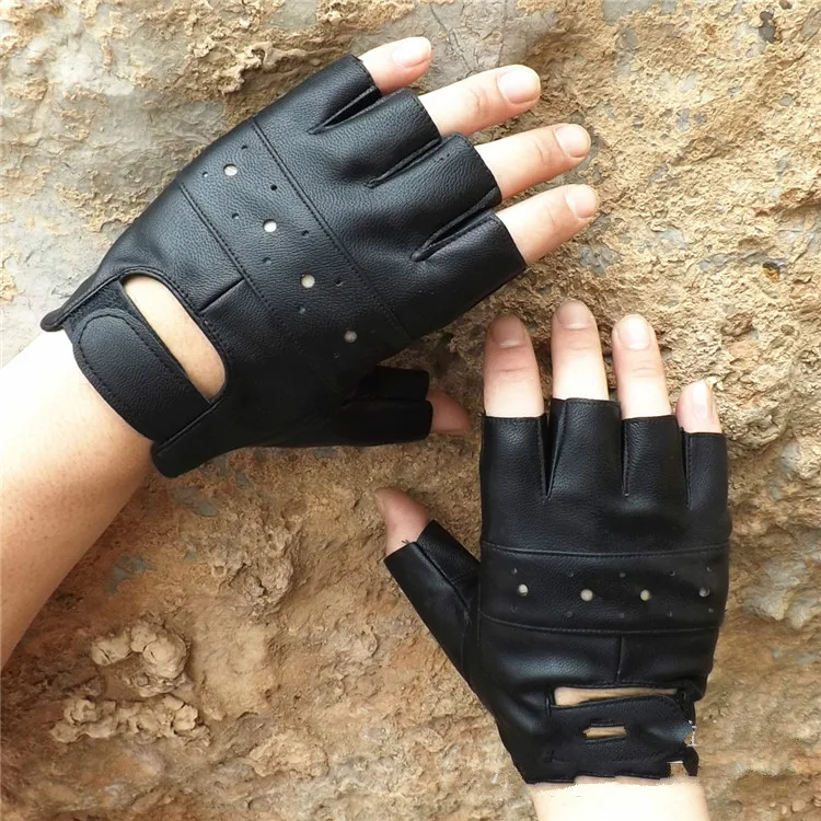 KOF King of Fighters Fatal Fury Terry Bogard Glove Black Half Finger Leather Gloves Outdoor Sports Gloves Cosplay Accessories