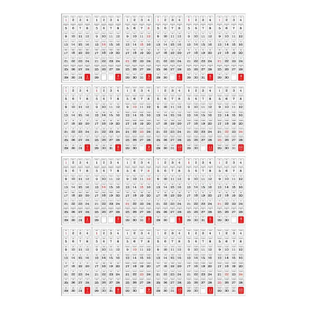 24 Sheets Days Daily Calendar Reminder Sticker Calendar Stickers Aesthetic Tabs Paper Notebook Presentation Diary Label