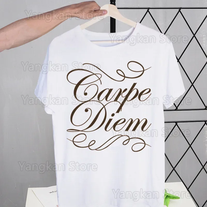 Carpe Diem Funny Tshirt Homme Manga Unisex T-shirt Tees T Shirt Men New Casual Short Sleeve