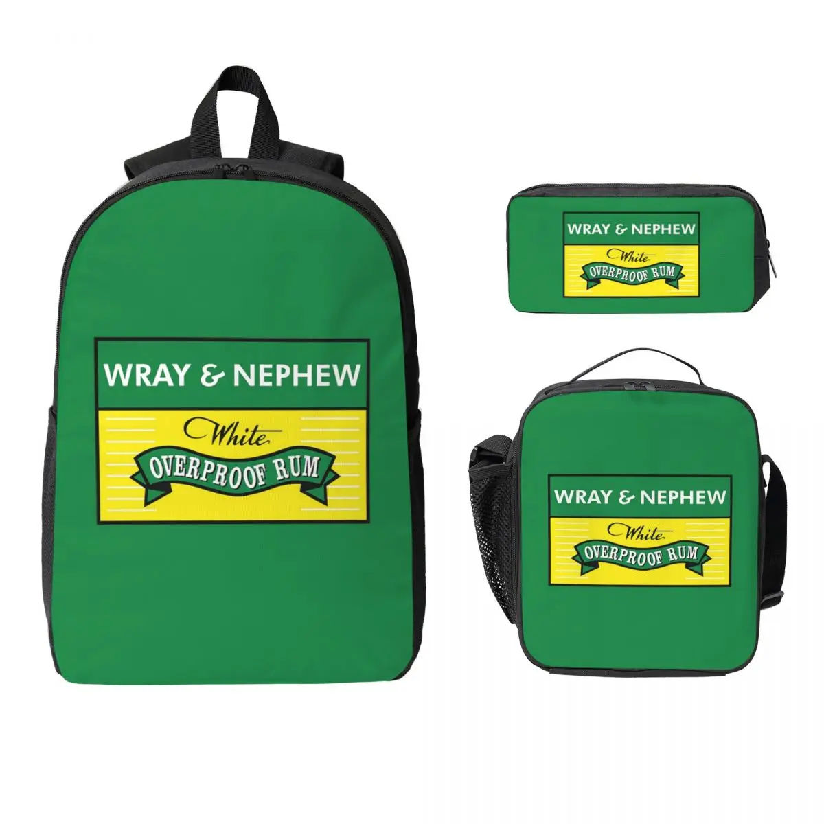 

Wray And Nephew Backpack Boys Girls BookBag School Bag Laptop Shoulder Bags 3ps Insulated Lunch Bag Pencil Case