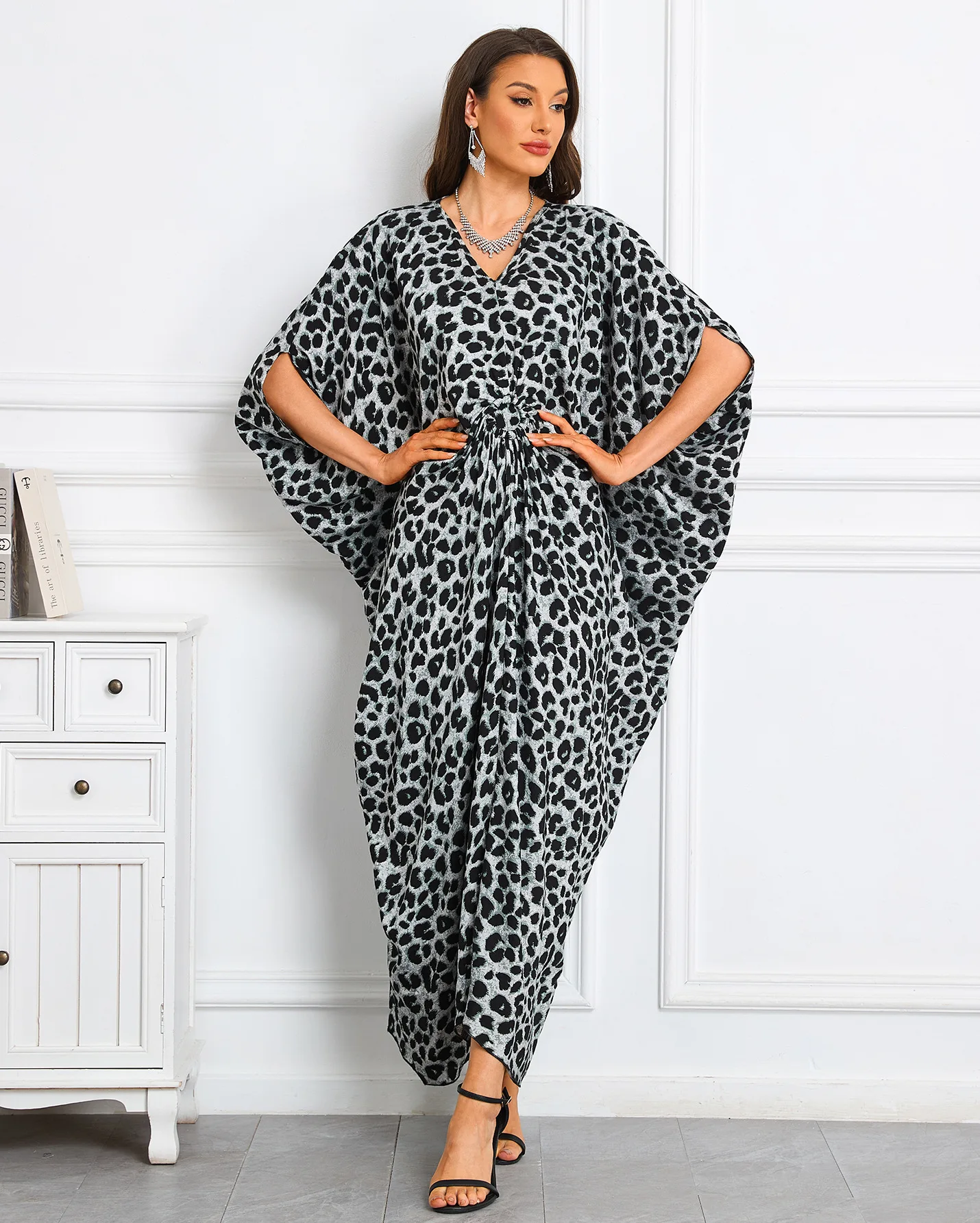 New  Women's C Beach Cover up Loose Kimono Sle Printed Sarong Swimwear Beach Coat Cross-Border Sports Fitn
