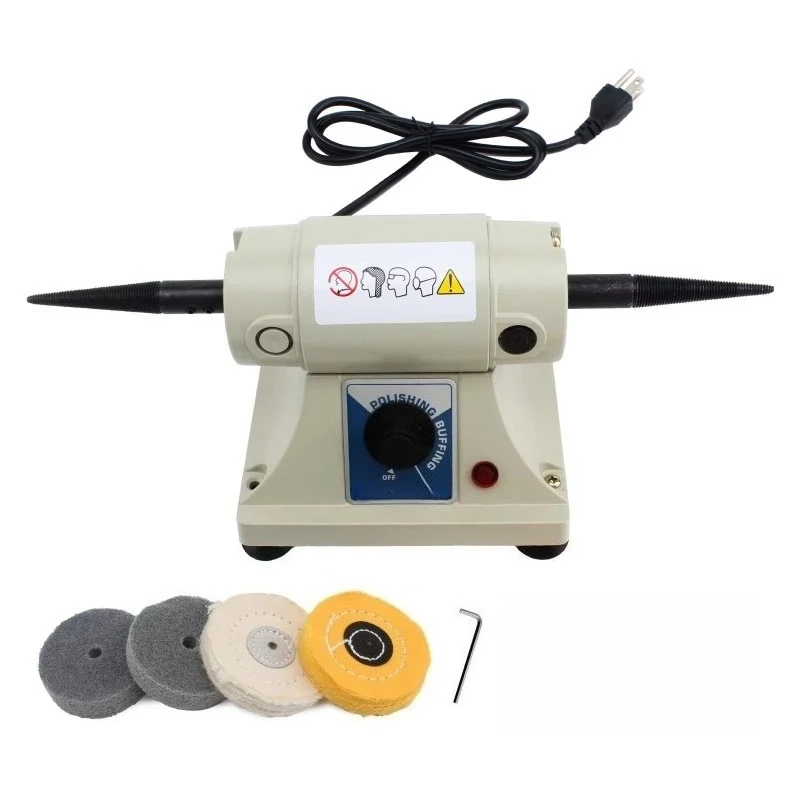 

7000rpm Double Head Desktop Polishing Machine Adjustable Speed Grinder Jewelry Metal Wood Polishing Machine