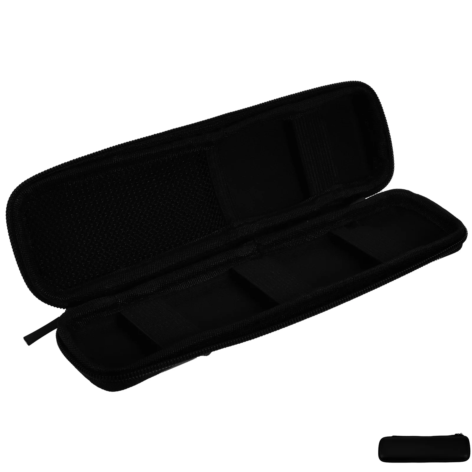 

Black Eva Pen Case 20x6x3.5cm Pencil Organizer with Mesh Pocket for Fountain Pens Stylus Accessory