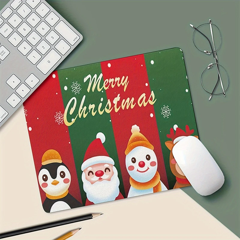 

Merry Christmas Mousepad Small Office Computer Desk Mat Table Keyboard Big Mouse Pad Laptop Cushion Non-slip Deskpad Home Decor