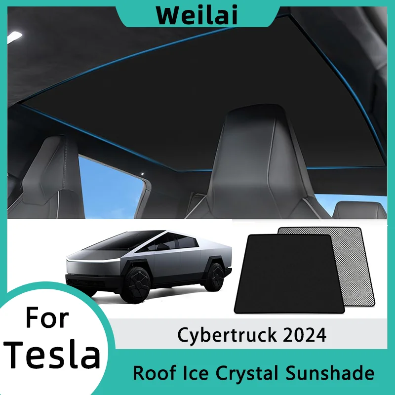 

Roof Sunshade for Tesla Cybertruck 2024 Heat Insulation Glass Roof Ice Crystal Sunshade UV Protection Cybertruck Car Accessories