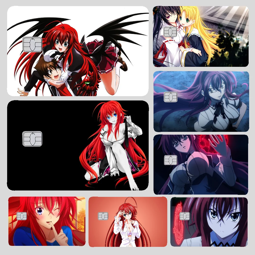 1pc Anime High School DxD Stickers 4pcs PVC Credit Card Skin Stickers Removable Self-adhesive Protective Film