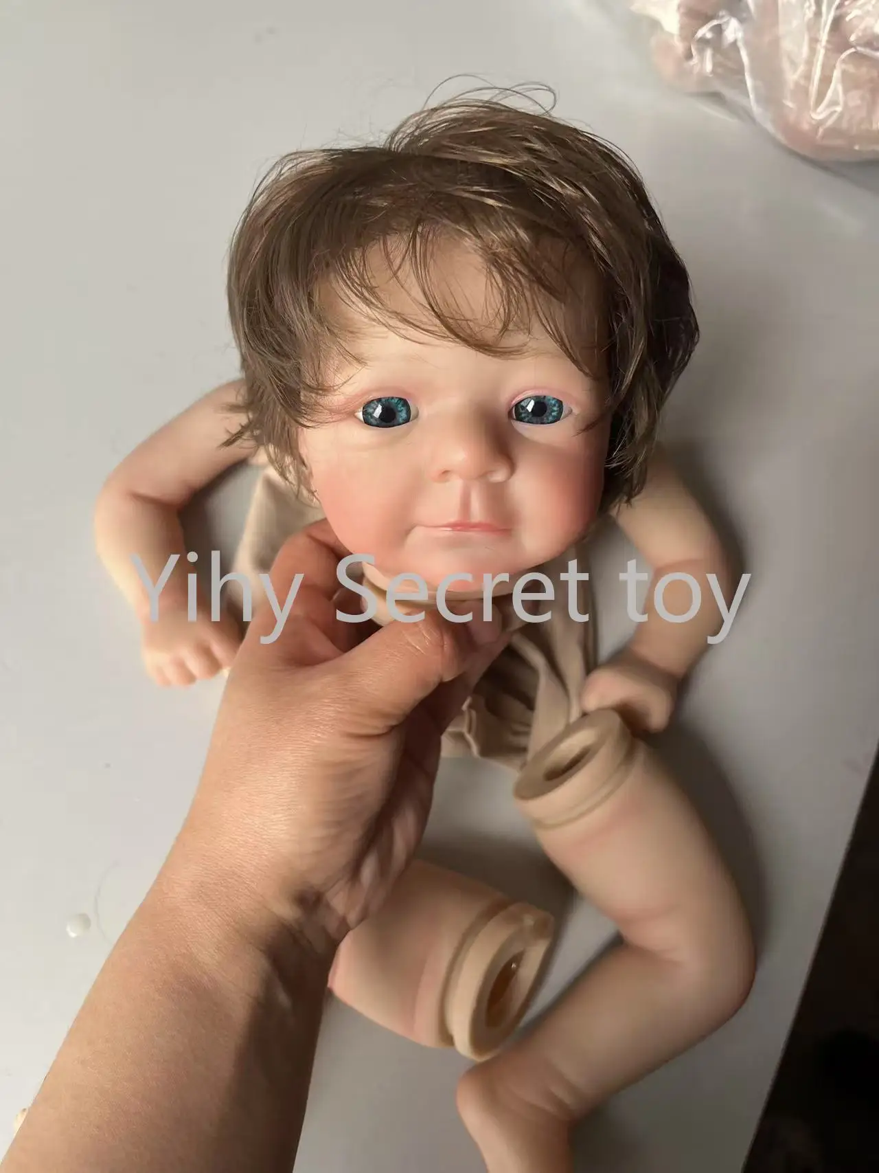 18inch Felicia Reborn Doll Kit with Root Hair Reborn Doll Parts 3D Painted Skin with Visible Veins Handmade DIY Doll Kit view 3