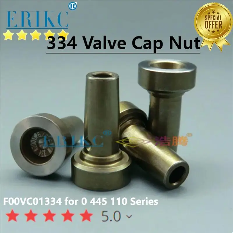 ERIKC 334 Control Valve Cap Nut F00VC01334 Diesel CR Fuel Injector Valve Head Seat F 00V C01 334 for BOSCH0 445 110 Series