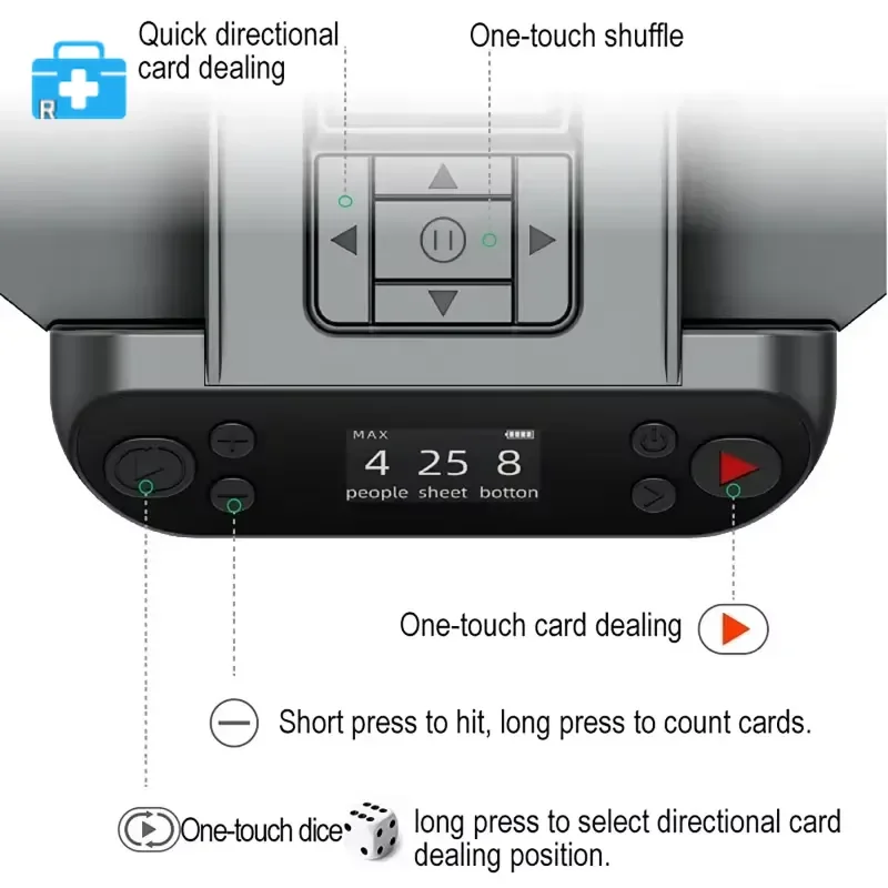 360 ° Officier automatique rotatif de cartes, Machine de Distribution de cartes à jouer 2 en 1, mélangeur de cartes