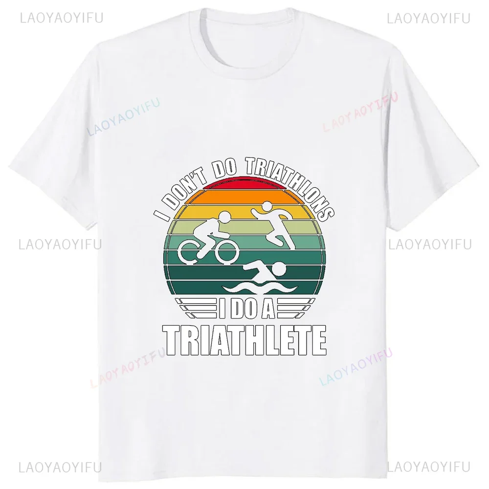 Hot Sale Swim Bike Run Triathlon Graphic T-shirt Casual Fashion Streetwear Fitness Tshirt Harajuku Style Loose Funny Clothing