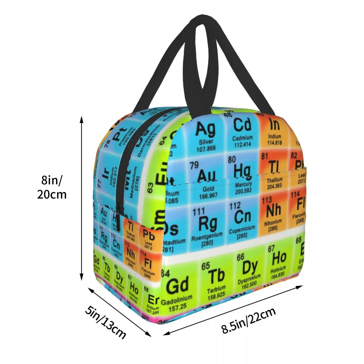 Periodic Table Elements Insulated Lunch Bags for Camping Travel Science Chemistry Chemical Waterproof Cooler Thermal Bento Box