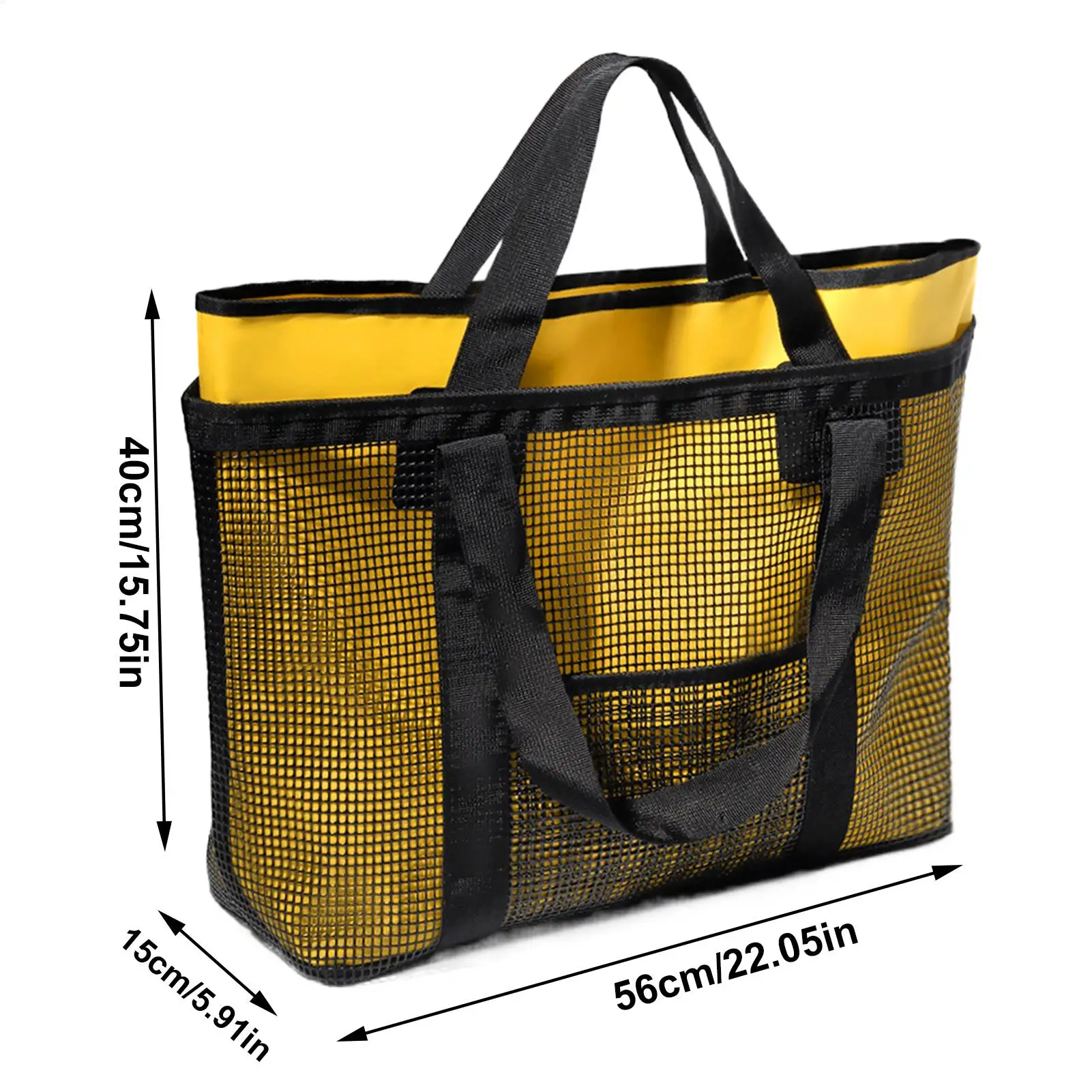 حقيبة الشاطئ حقيبة سفر شبكية لحمام السباحة وحقائب يد مقاومة للرمل مع مشبك حلقة تسلق وحقيبة صيفية خفيفة الوزن لبطانية لعبة المكياج للهاتف #6