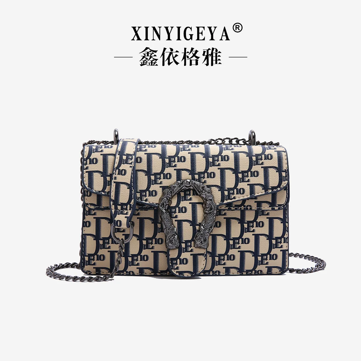 

​2025 New Women's Vintage Dionysus Bag, Printed Small Square Crossbody Purse, Chain Strap Shoulder Sling, Chic & Spacious​