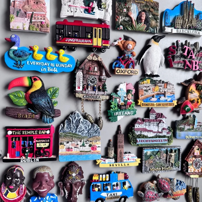 Brazil Lapland Bali Turkey Maldives Liechtenstein Ireland Andorra Argentina Peru Kenya South Africa Austria Refrigerator Magnets