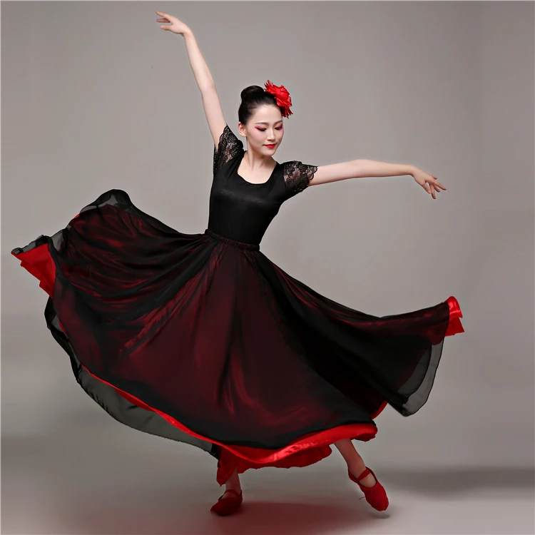Flamenco Dance Skirts Latin Bullfighting Spanish Skirt Adult Women Practice Dance Clothing Performance Stage Opening Dance