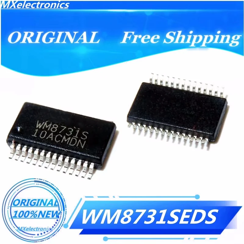 5-100pcs/LOT NEW100%  WM8731SEDS SSOP-28 WM8731S SSOP WM8731 SSOP28 CODEC Stereo Codec with H/P