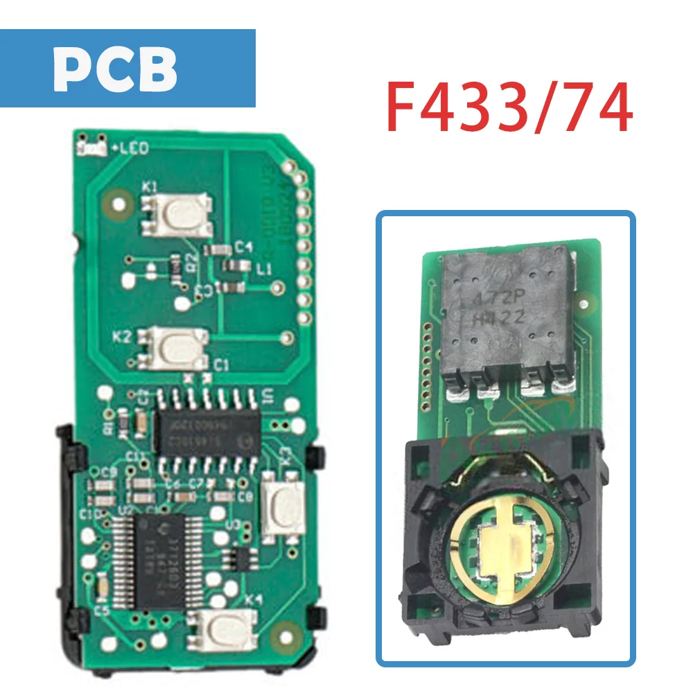 

Board#: F433 Auto Remote Circuit Board FSK 433MHz 4 Buttons ID74 Chip Smart Car PCB Panels For Toyota (Middle East Country)